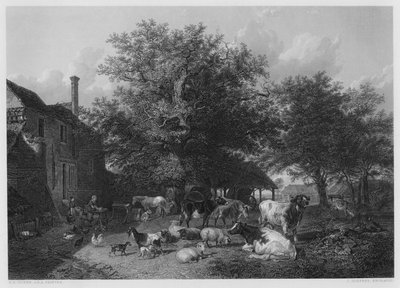 De Boerderij, naar het schilderij in de Vernon Gallery door Thomas Sidney Cooper